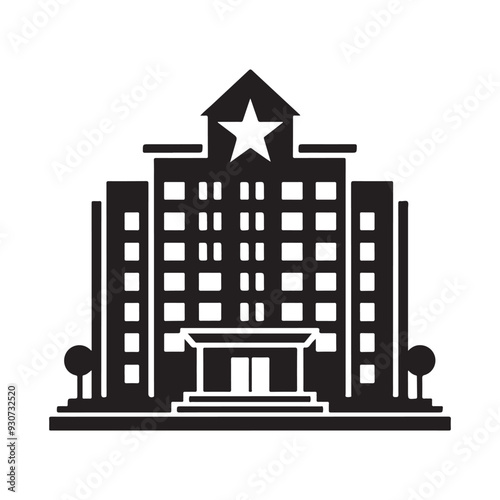 Hotel Silhouette Vector Illustrations - Premium Graphics for Designers