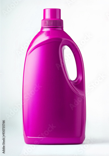  Laundry Detergent colorful, fushia, pink, yellow Plastic Bottle for Mock-up, plastic bottle with detergent on a white background Isolated