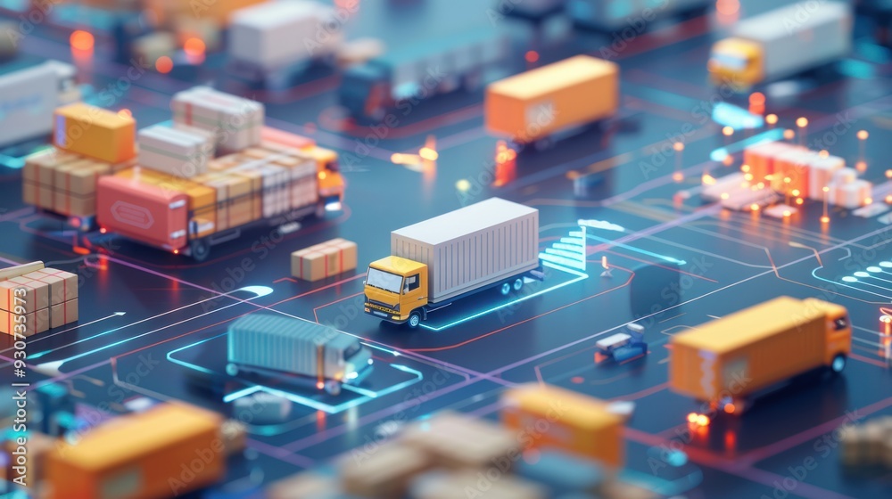 Digital Logistics Network with Miniature Trucks Digital Logistics Network with Miniature Trucks