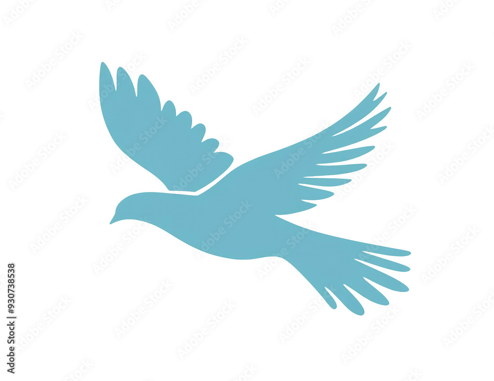 Obraz premium A minimalist digital illustration depicting the silhouette of a bird in mid-flight, symbolizing freedom and movement in a simple form.