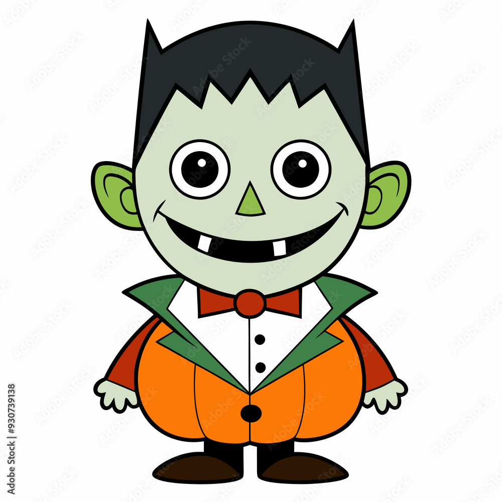 Zombie Dracula in a pumpkin costume Zombie Dracula in a pumpkin costume