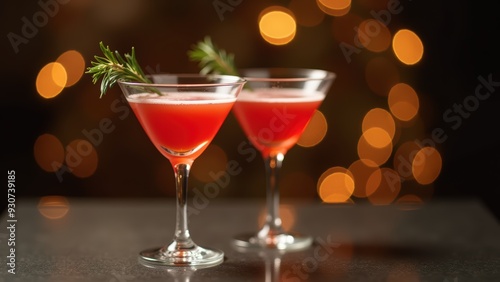 Wallpaper Mural Holiday Elegance: Festive Drinks in Stylish Glasses with Bokeh Glow Torontodigital.ca