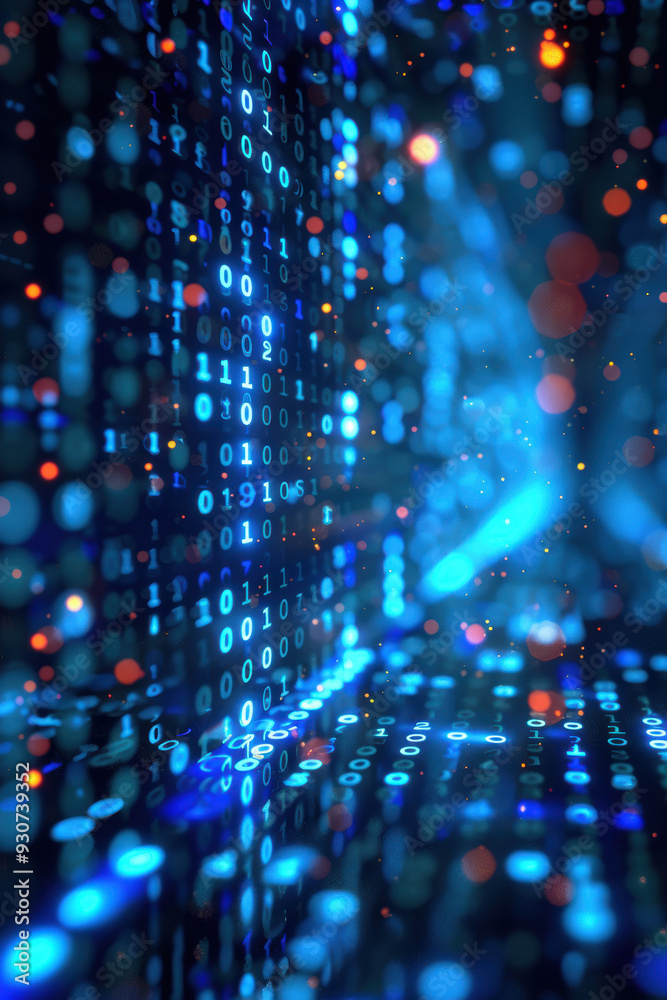 Obraz premium Blue Digital Data Stream