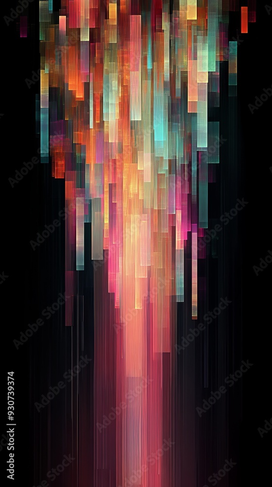 Abstract digital art with vertical colorful Abstract digital art with vertical colorful