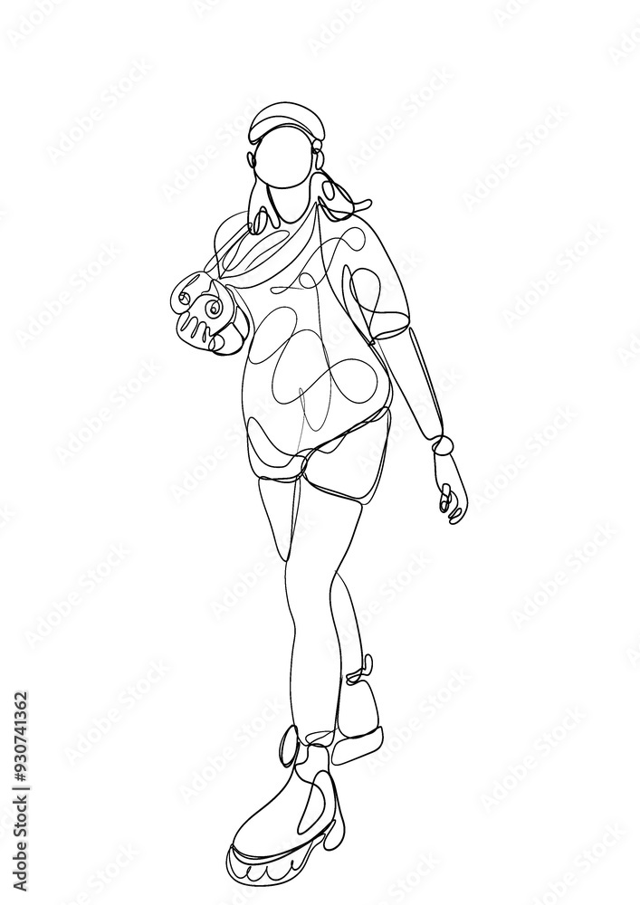 Fototapeta premium Illustration of a woman with a camera