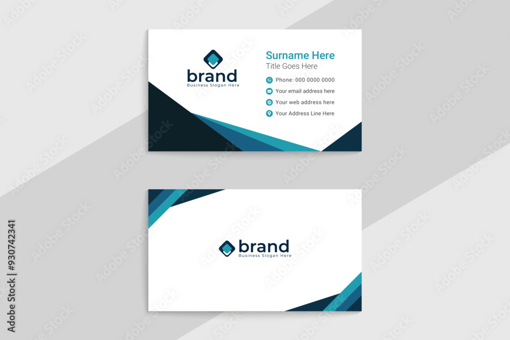 Naklejka premium Creative double sided business card template