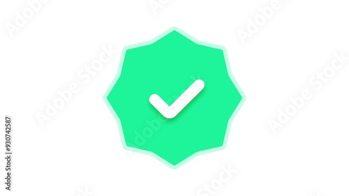 Animated check mark icon in green circle. green check mark sign on a transparent background. tick mark sign.