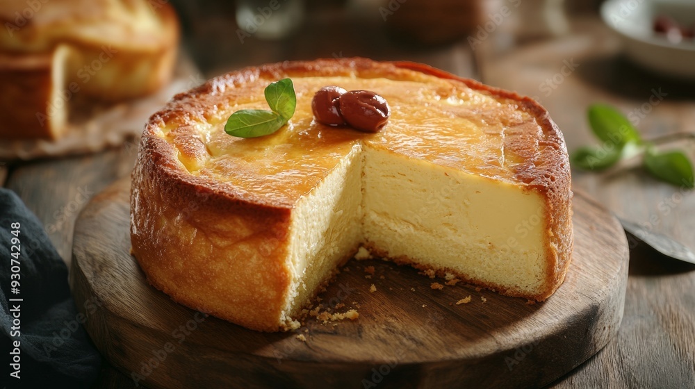 Austrian national cuisine: Austrian Gouda cheese cake. Austrian national cuisine: Austrian Gouda cheese cake.