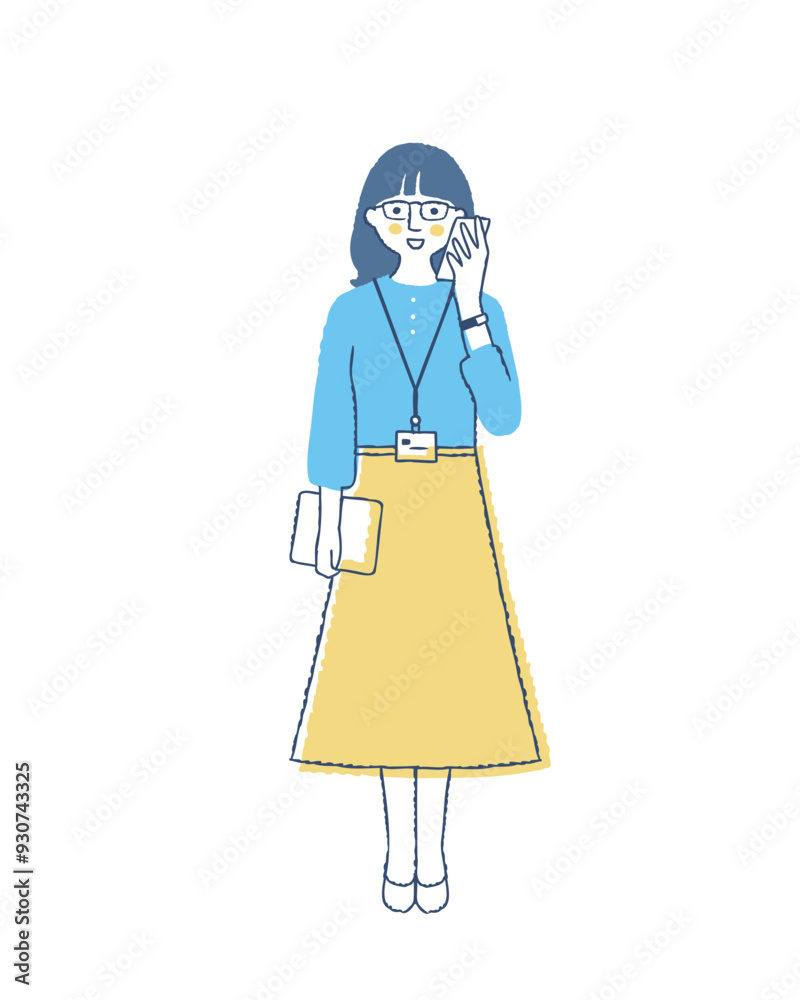 スマートフォンで話している笑顔のビジネスウーマン スマートフォンで話している笑顔のビジネスウーマン