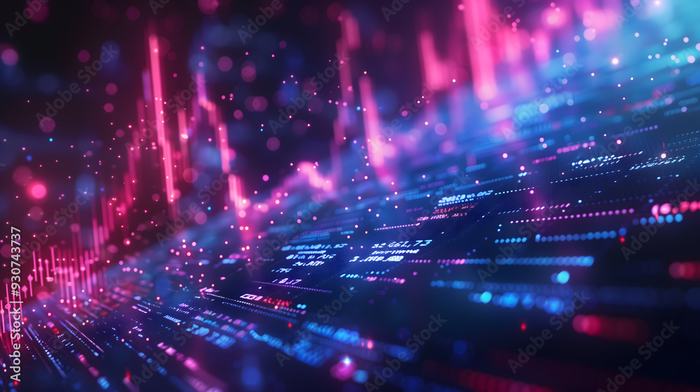 Abstract Data Visualization with Pink and Blue Digital Graphs Abstract Data Visualization with Pink and Blue Digital Graphs