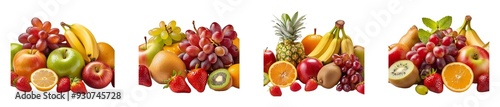 Fruits of white background