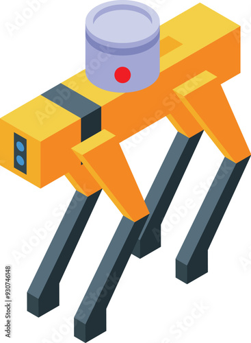 Modern robot dog with sensors walking, artificial intelligence