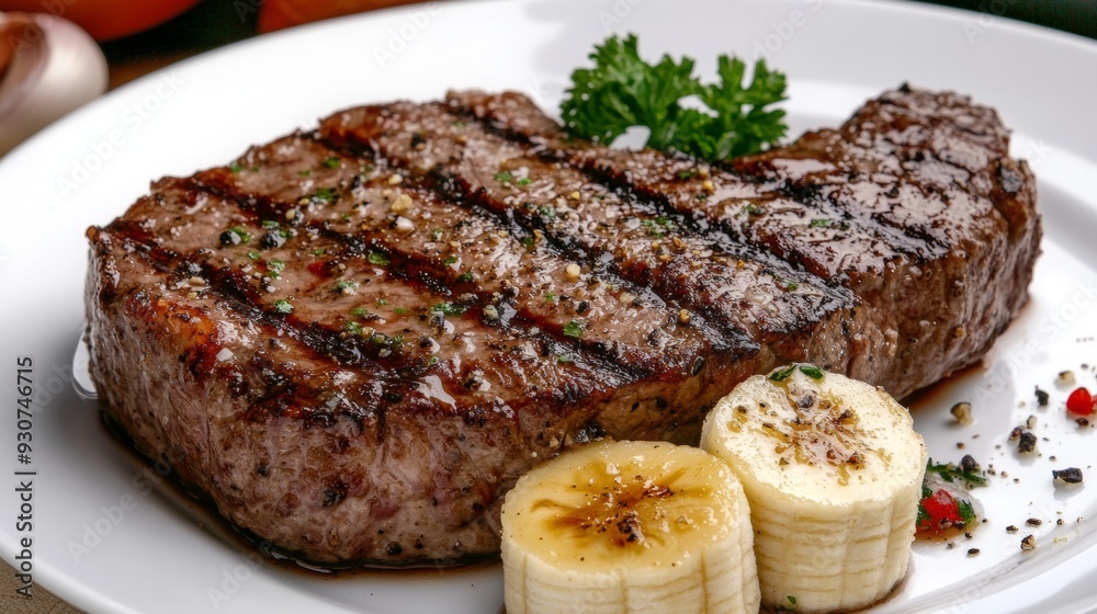 National cuisine of Australia: Australian steaks with bananas. National cuisine of Australia: Australian steaks with bananas.