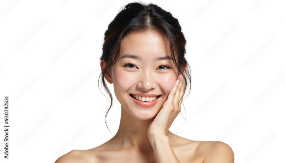Portrait of a Hong Kong Woman Isolated on Transparent or White Background for Beauty Product Promotion Closeup Shot in Pose Portrait of a Hong Kong Woman Isolated on Transparent or White Background for Beauty Product Promotion Closeup Shot in Pose