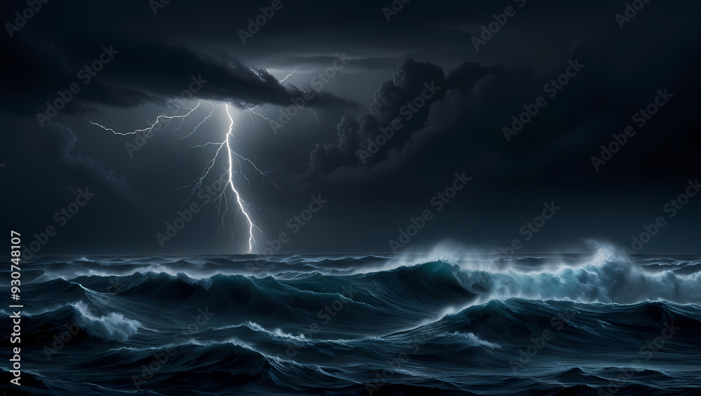 Stormy Night Sea Generative AI Stormy Night Sea Generative AI