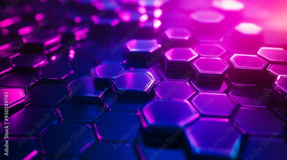A close up of a purple and blue background with hexagons A close up of a purple and blue background with hexagons