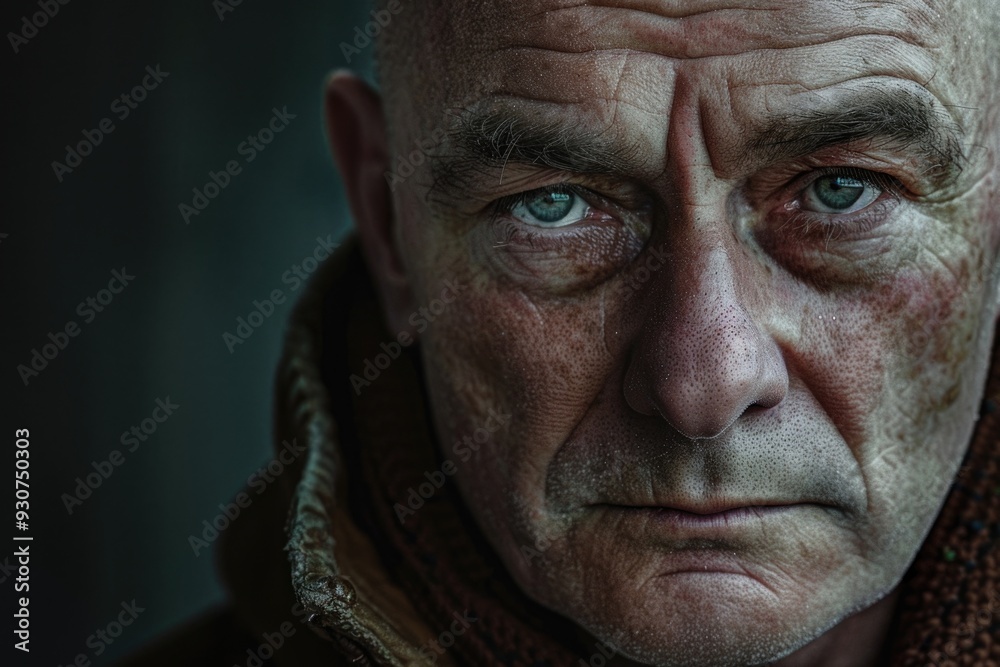 A close-up view of a person wearing a scarf A close-up view of a person wearing a scarf