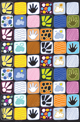 abstract square-shaped line pattern with several colors, can be applied to clothing and the like