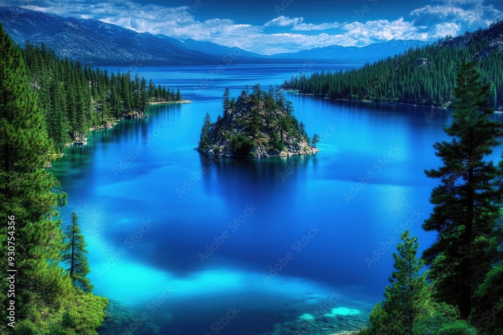 Fototapeta premium Emerald Bay, Lake Tahoe. Stunning Emerald Waters at Summer Destination in America