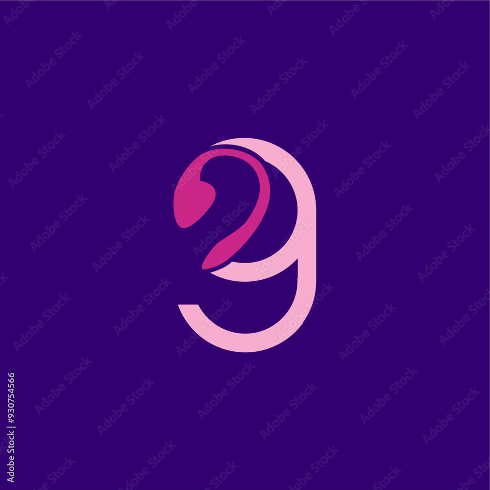 Obraz premium Letter g ear equipment medical science health technology logo design vector template editable 