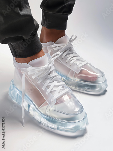 stylish Shoes made with translucent matterial  photo