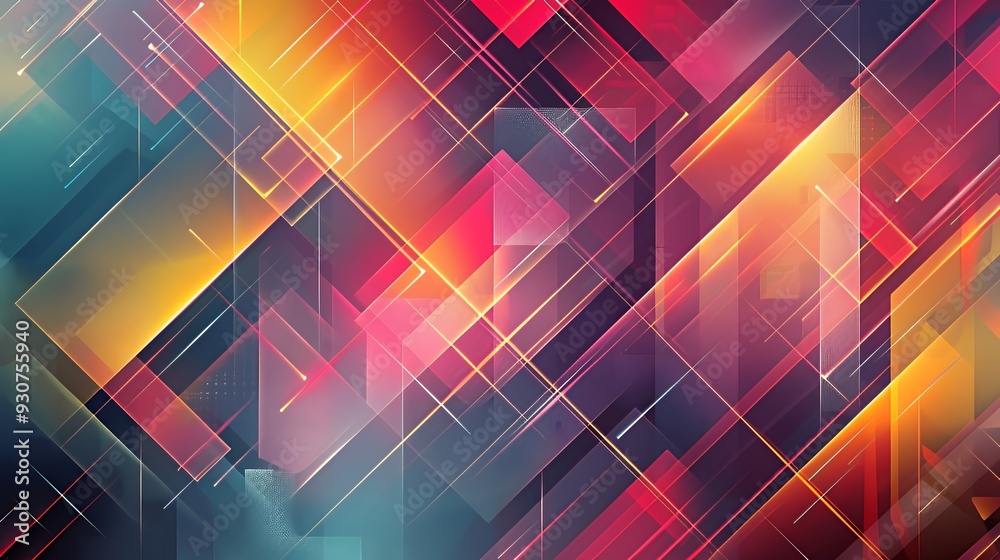 Abstract geometric design with vibrant colors and intersecting lines. Abstract geometric design with vibrant colors and intersecting lines.