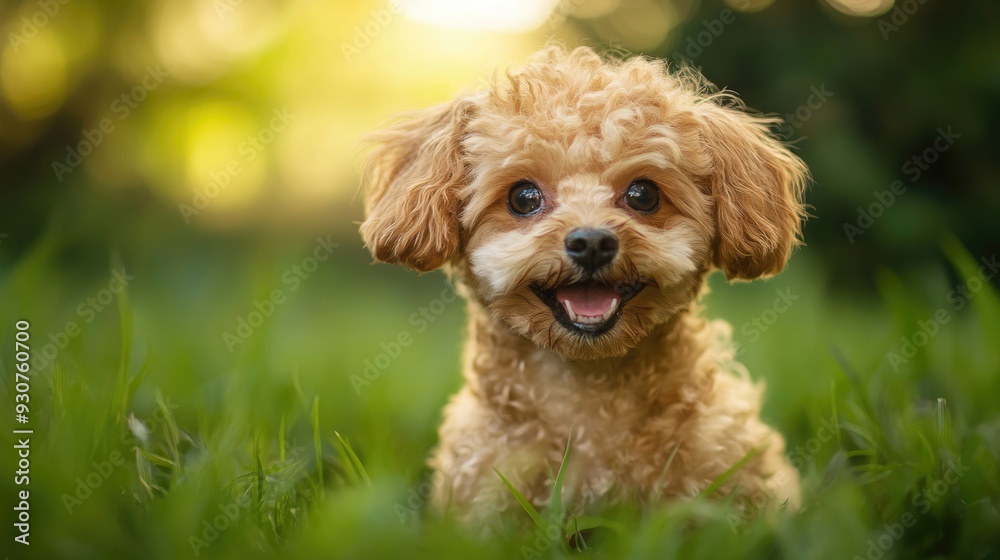 Dog Leave It. Portrait of a Cute Brown Poodle Dog in the Garden Dog Leave It. Portrait of a Cute Brown Poodle Dog in the Garden