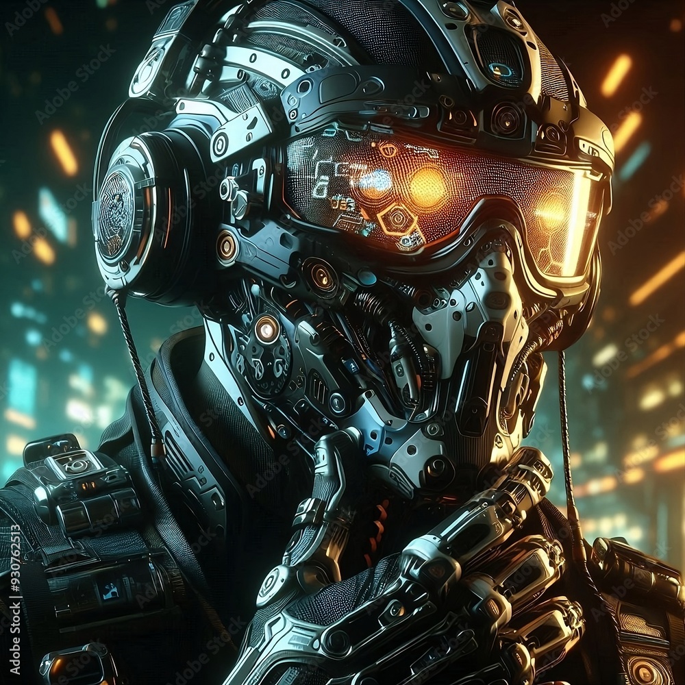 Fototapeta premium robot cyborg soldier