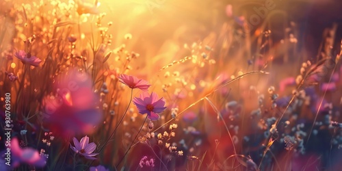 Abundant Malu princess flowers blooming in the meadow