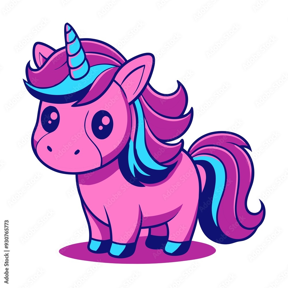 funny unicorn sticker with a playful and joyful style isolated on white background funny unicorn sticker with a playful and joyful style isolated on white background