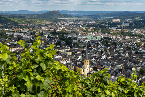 View from the vineyards of the Ahr valley to Bad Neuenahr and Ahrweiler