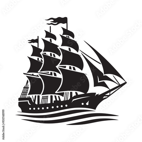 Ship Silhouette Vector Pack – Ideal for Logos, T-shirts, and Digital Art