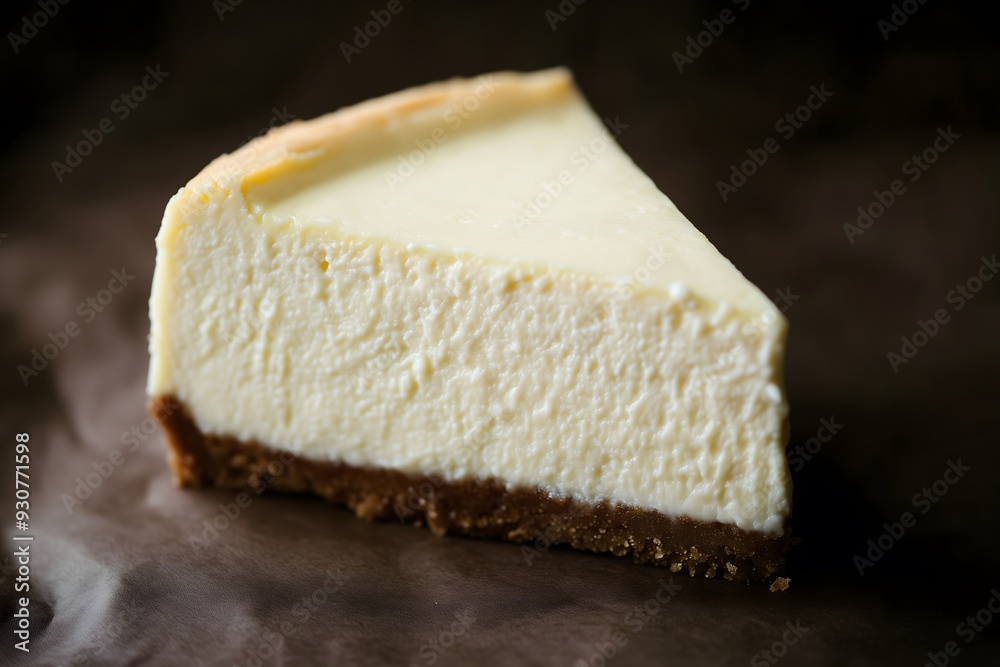 A plain slice of cheesecake A plain slice of cheesecake