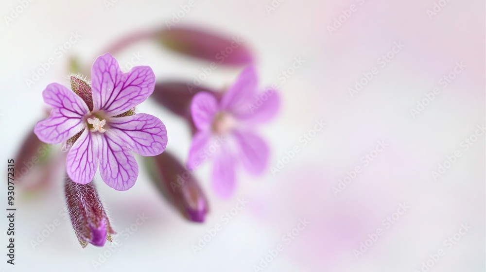 Obraz premium Vivid Close-Up of Vibrant Purple Verben Flower on White Background - Nature Photography