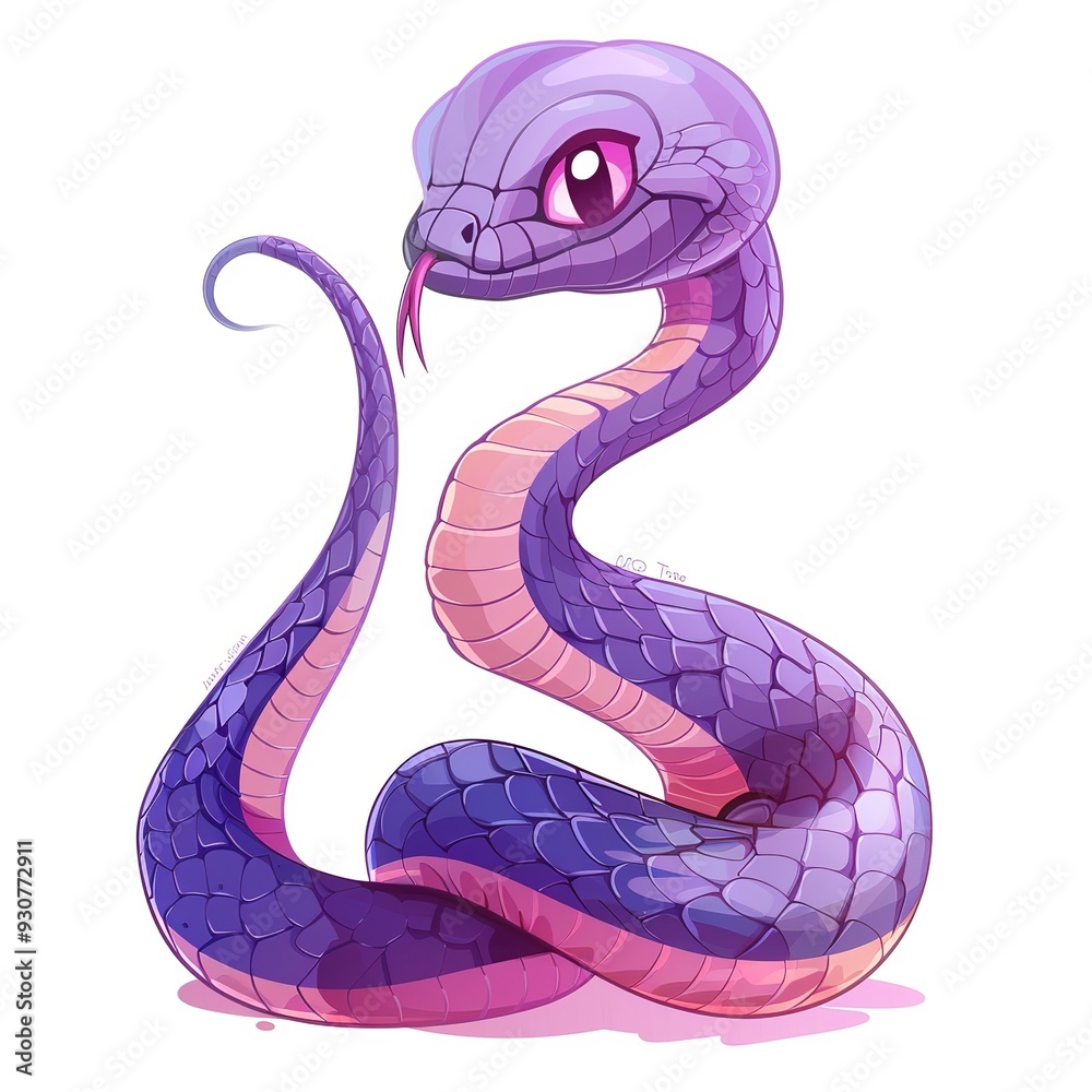 Fototapeta premium Cobra ghost fantasy animal cartoon isolated whitebackground