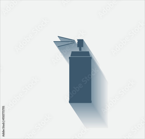Vector dark color icon with shadow on light background