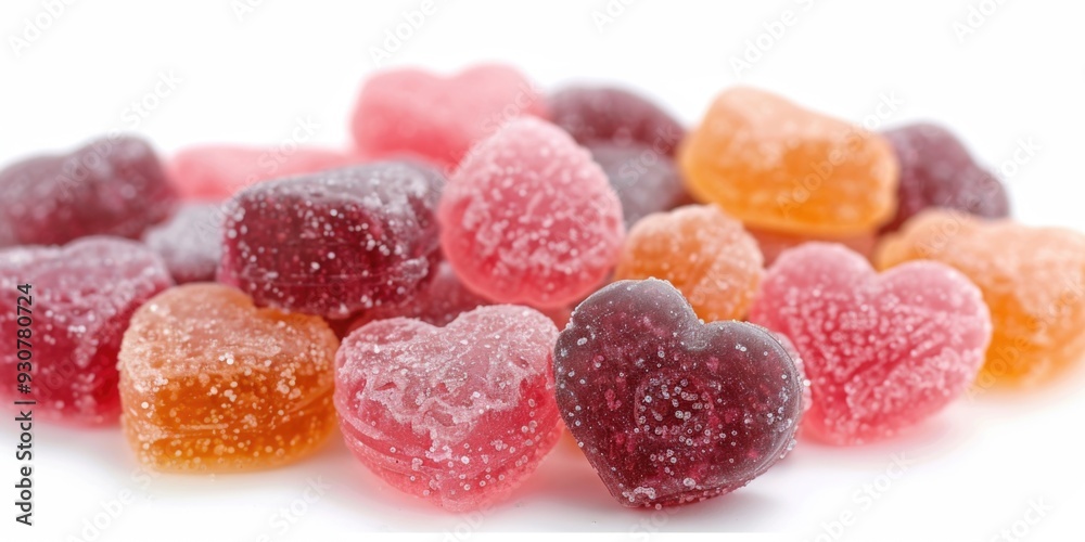 A pile of gummy hearts stacked on top of each other, perfect for Valentine's Day or romantic gestures A pile of gummy hearts stacked on top of each other, perfect for Valentine's Day or romantic gestures