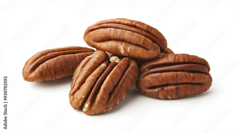 pecan nuts isolated on white background pecan nuts isolated on white background