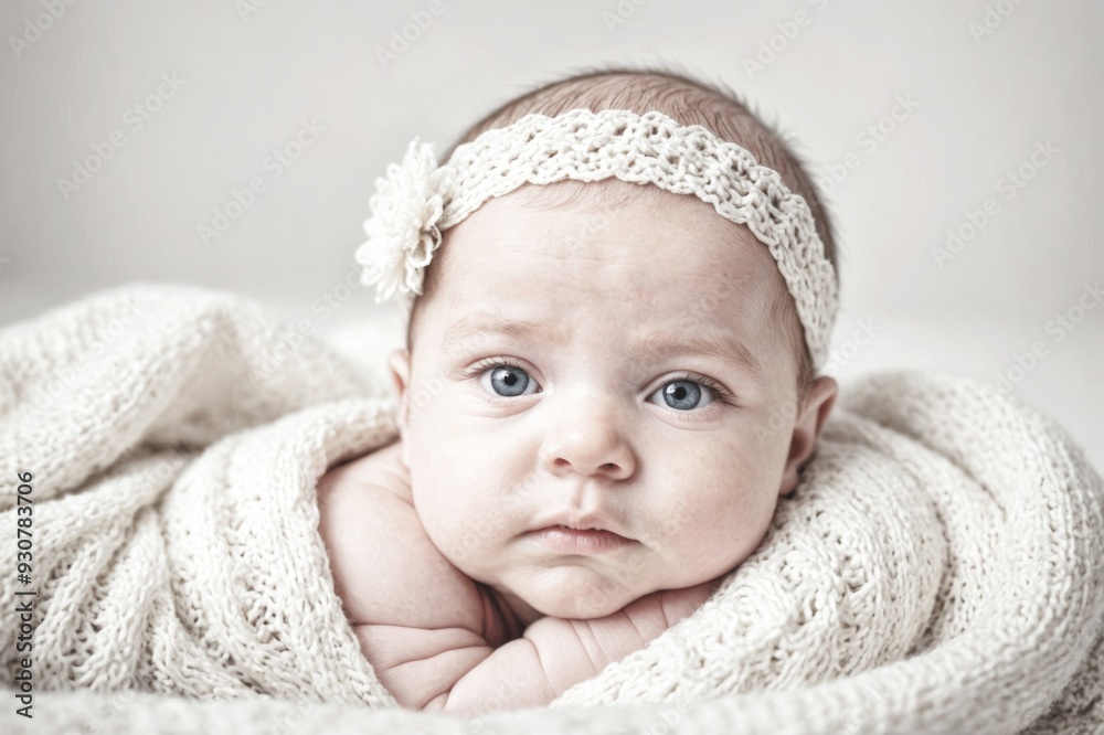 Newborn baby girl (high key selected focus) Newborn baby girl (high key selected focus)