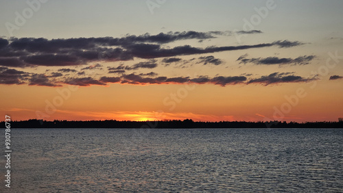 sunset over the lake