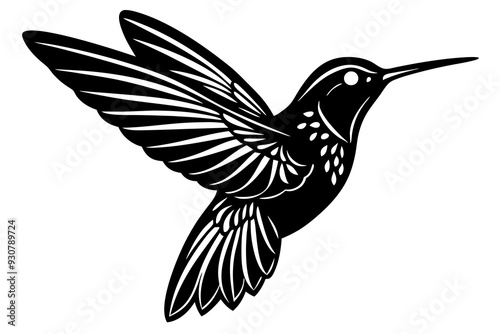 Hummingbird vector art illustration