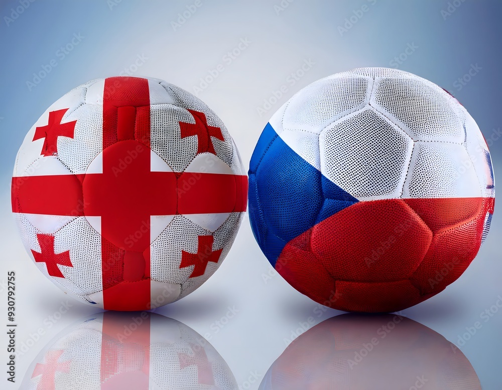 Fototapeta premium Banner Football Georgia vs Czech Republic