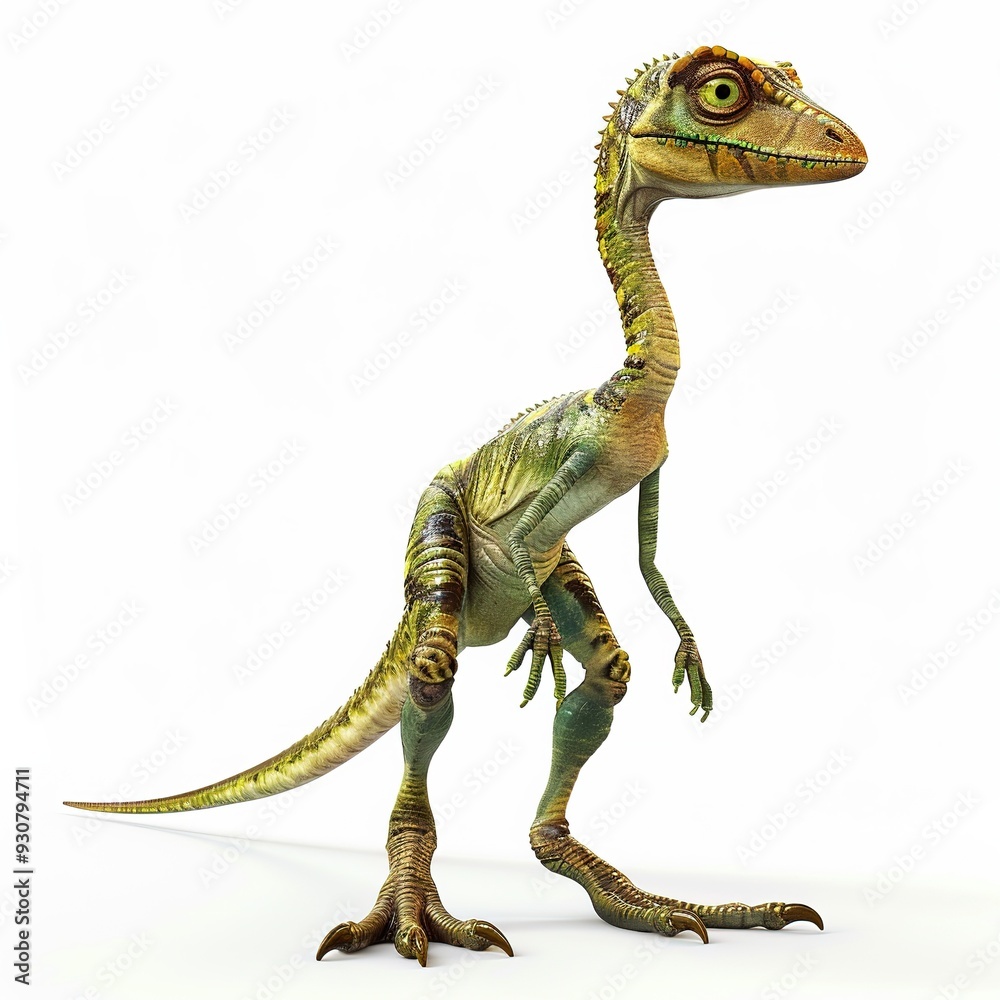 Fototapeta premium Compsognathus 3D fantasy animal cartoon isolated whitebackground