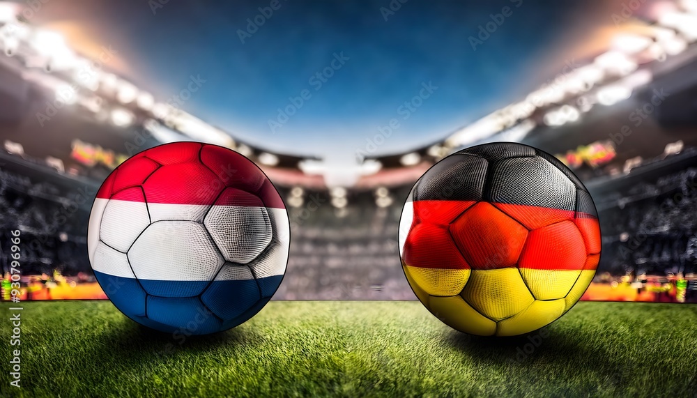 Fototapeta premium Banner Football Netherlands vs Germany