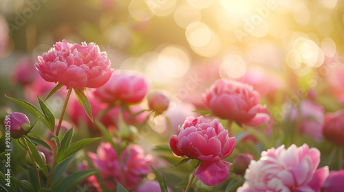 vibrant pink peonies in an outdoor