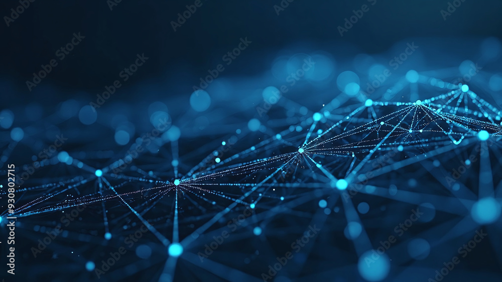 Obraz premium Digital Network Wave Pattern