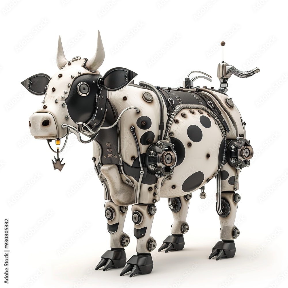 Cow Metal element animal cartoon isolated whitebackground 16:9 Cow Metal element animal cartoon isolated whitebackground 16:9