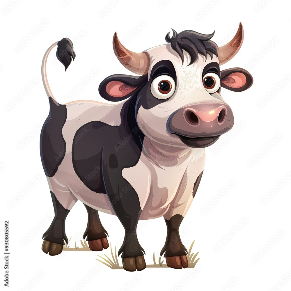 Cow Spirit animal cartoon isolated whitebackground 16:9 Cow Spirit animal cartoon isolated whitebackground 16:9