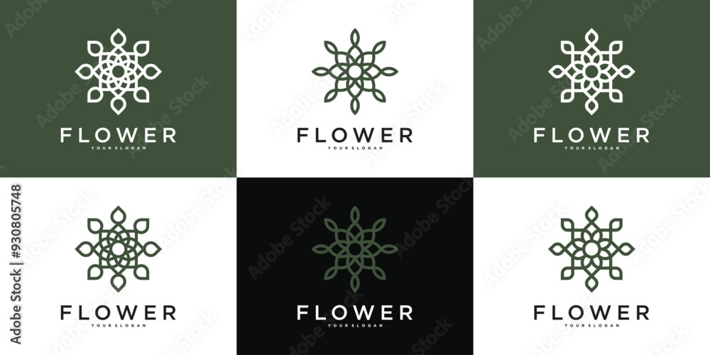 Minimalist elegant flower logo design. Premium Vector Minimalist elegant flower logo design. Premium Vector