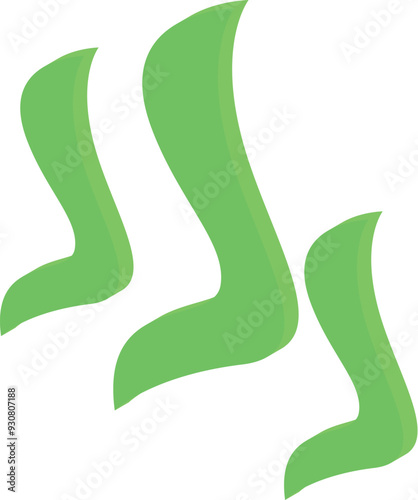 Canvas Print Cartoon illustration of green stinky smell steam is rising up